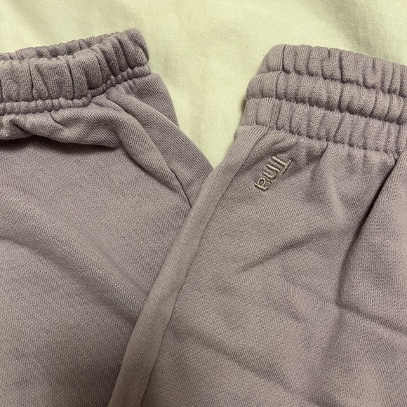 TNA Aritzia Cozy Mid-rise Fleece Purple Boyfriend Sweatpant Jogger - Picture 3 of 7